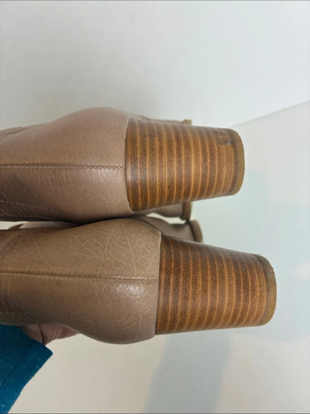 Anthropologie Silent D Winifred Side-Cut Booties Light Brown Leather Women’s 39
